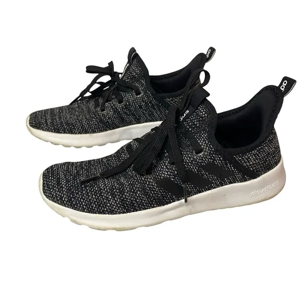 Adidas Cloudfoam‎ Pure Running Shoes Black DB0694 Low Top Lace Up Women's 6.5
